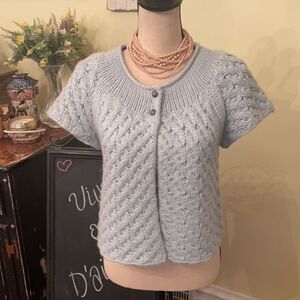 🌸AphOrism L Baby Blue Cap Sleeve Shrug Cardigan